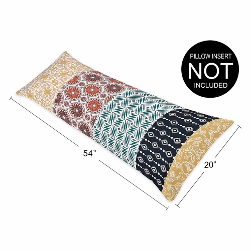 Boho Patterned Stripe Collection Full Length Body Pillow Cover - alt image 3