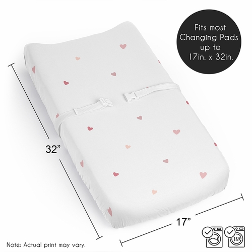 Boho Rainbow and Hearts Collection Changing Pad Cover Sheet - alt image 5