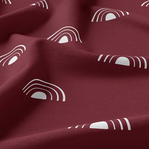 Boho Rainbow Burgundy Red and White Full Length Body Pillow Cover - alt image 3