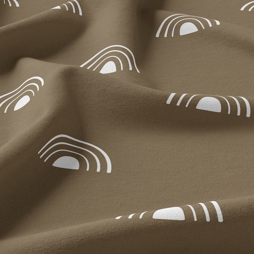 Boho Rainbow Cocoa Brown and White Full Length Body Pillow Cover - alt image 3