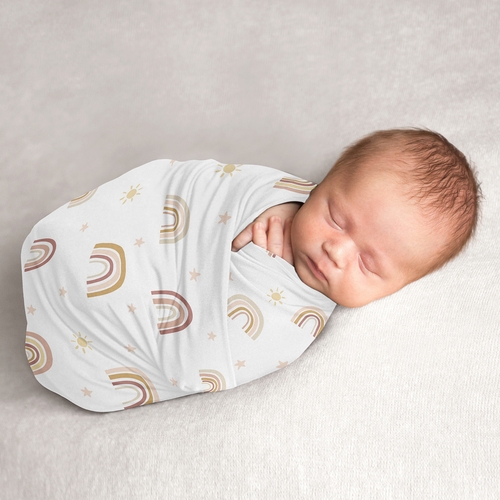 Boho Rainbow Collection Baby Swaddle Blanket