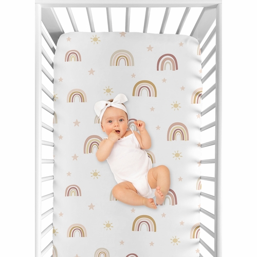 Boho Rainbow Collection Crib Sheet - alt image 3