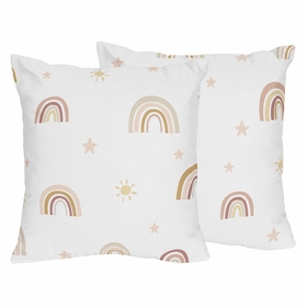 Boho Rainbow Collection Decorative Accent Throw Pillows - Set of 2