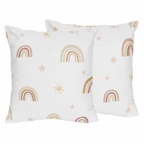 Boho Rainbow Collection Decorative Accent Throw Pillows - Set of 2