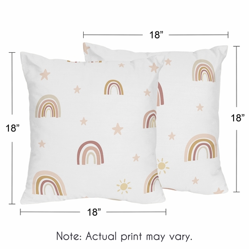 Boho Rainbow Collection Decorative Accent Throw Pillows - Set of 2 - alt image 2