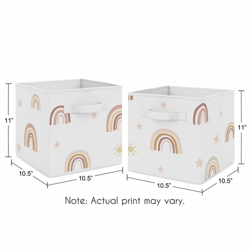 Boho Rainbow Collection Foldable Fabric Storage Bins - alt image 2