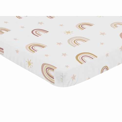 Boho Rainbow Collection Mini Crib Sheet - alt image 1