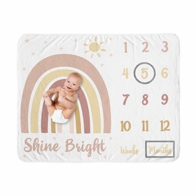 Boho Rainbow Collection Monthly Milestone Baby Blanket