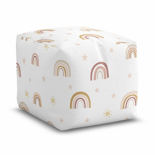 Boho Rainbow Collection Ottoman Pouf Cover