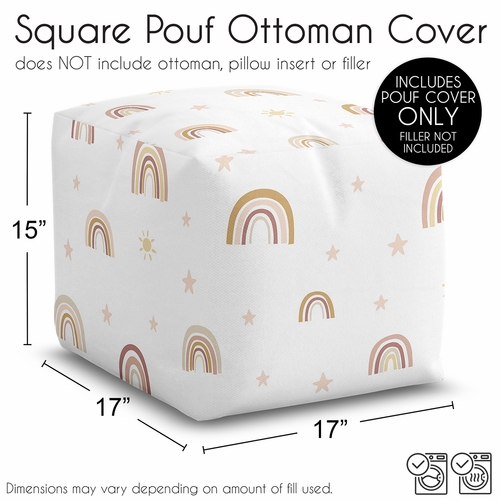 Boho Rainbow Collection Ottoman Pouf Cover - alt image 5