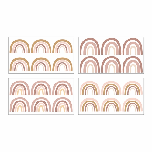 Boho Rainbow Collection Peel and Stick Wall Decal Stickers - Set of 4 Sheets - alt image 1