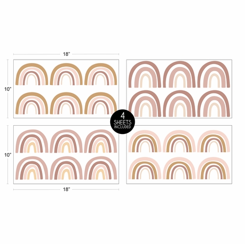 Boho Rainbow Collection Peel and Stick Wall Decal Stickers - Set of 4 Sheets - alt image 3