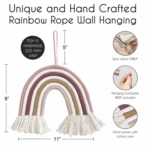 Boho Rainbow Collection Rope Wall Decor Hanging Decoration - alt image 5
