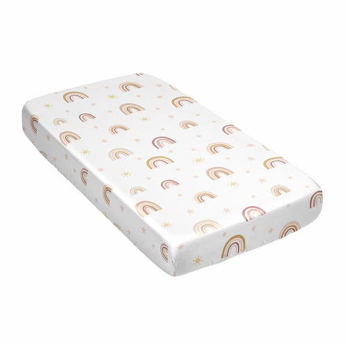 Boho Rainbow Collection Satin Fitted Crib Sheet - alt image 2