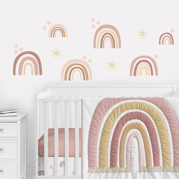 Boho Rainbow Collection Sun and Stars Peel and Stick Wall Decal ...