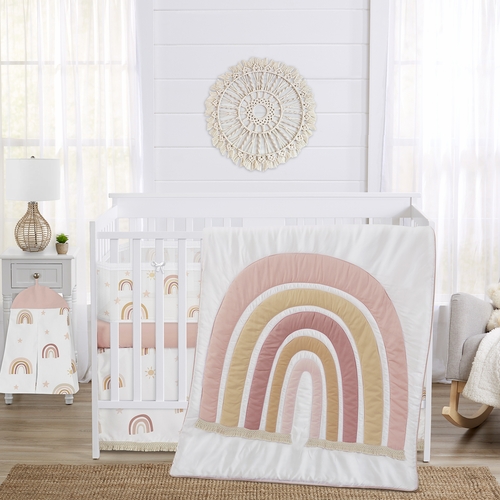 Boho Rainbow Collection Sweet Jojo Designs 6 Piece Crib Bedding + BreathableBaby Breathable Mesh Liner