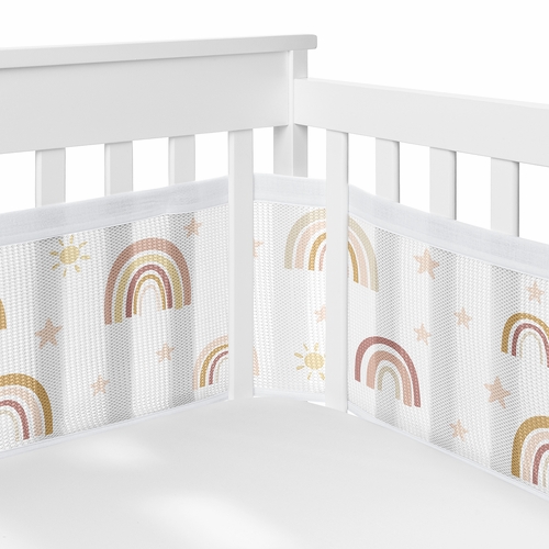 Boho Rainbow Collection Sweet Jojo Designs 6 Piece Crib Bedding + BreathableBaby Breathable Mesh Liner - alt image 2