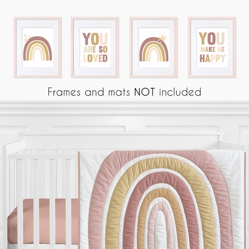 Boho Rainbow Collection Wall Art Prints - Set of 4 - Happy - alt image 1