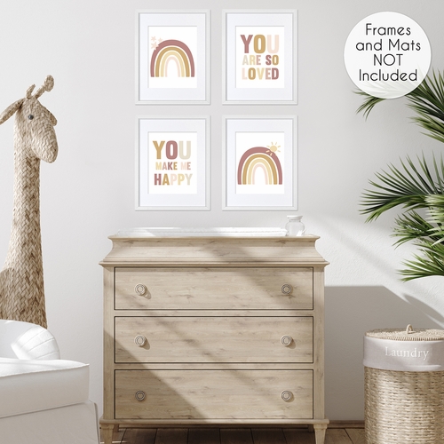 Boho Rainbow Collection Wall Art Prints - Set of 4 - Happy - alt image 3