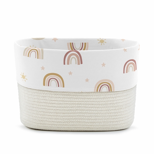 Boho Rainbow Collection Woven Rope Storage Basket