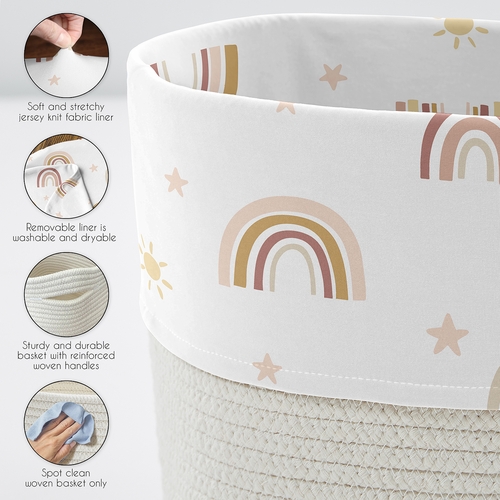Boho Rainbow Collection Woven Rope Storage Basket - alt image 3