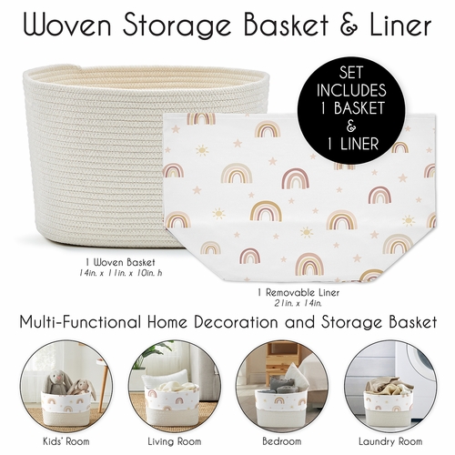 Boho Rainbow Collection Woven Rope Storage Basket - alt image 4