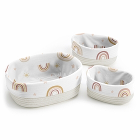 Boho Rainbow Collection Woven Storage Basket Set