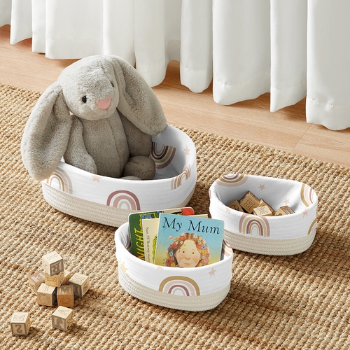 Boho Rainbow Collection Woven Storage Basket Set - alt image 2