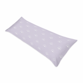 Boho Rainbow Lavender Purple and White Full Length Body Pillow Cover
