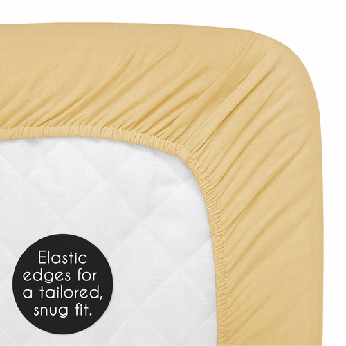 Boho Rainbow Mustard and White Crib Sheet - alt image 4