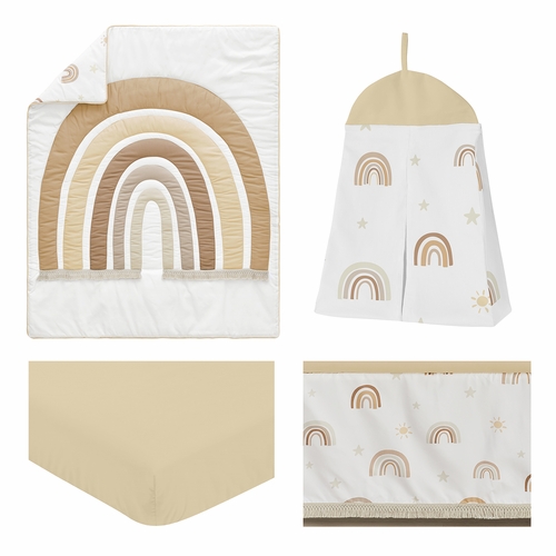 Boho Rainbow Neutral Collection 4 Piece Crib Bedding - alt image 1