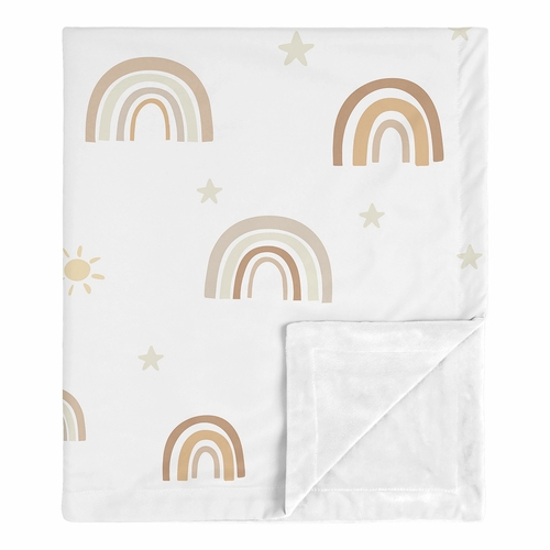 Boho Rainbow Neutral Collection Baby Blanket
