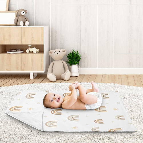Boho Rainbow Neutral Collection Baby Blanket - alt image 2