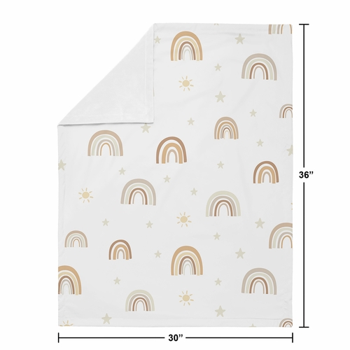 Boho Rainbow Neutral Collection Baby Blanket - alt image 3