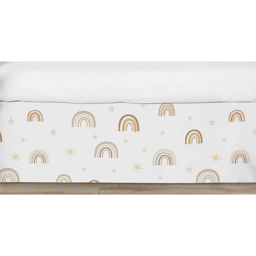 Boho Rainbow Neutral Collection Crib Bed Skirt