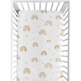Boho Rainbow Neutral Collection Crib Sheet