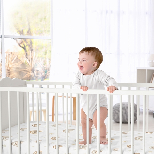 Boho Rainbow Neutral Collection Crib Sheet - alt image 1
