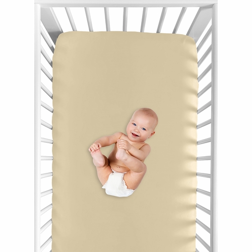 Boho Rainbow Neutral Collection Crib Sheet - Solid Mustard Yellow - alt image 3