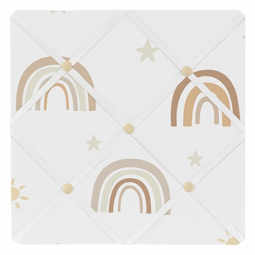 Boho Rainbow Neutral Collection Fabric Memo Board