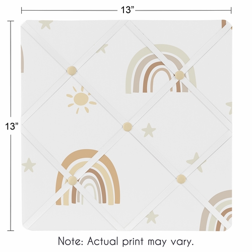 Boho Rainbow Neutral Collection Fabric Memo Board - alt image 2
