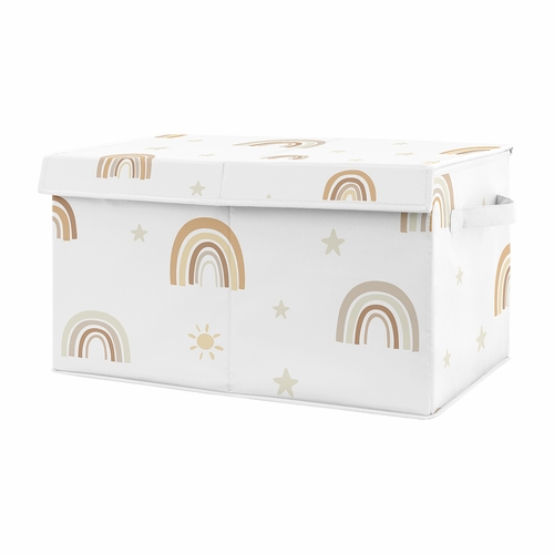Boho Rainbow Neutral Collection Fabric Toy Bin Storage