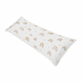Boho Rainbow Neutral Collection Full Length Body Pillow Cover