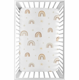 Boho Rainbow Neutral Collection Mini Crib Sheet