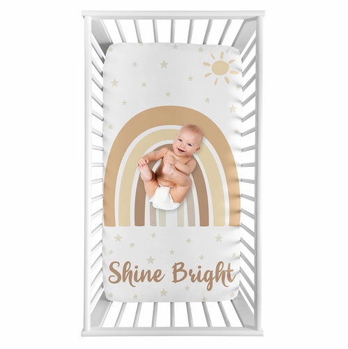 Boho Rainbow Neutral Collection Photo Op Crib Sheet