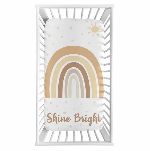 Boho Rainbow Neutral Collection Photo Op Crib Sheet - alt image 1