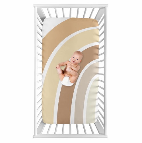 Boho Rainbow Neutral Collection Photo Op Crib Sheet - Rainbow Arches