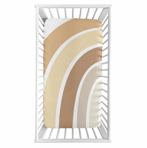 Boho Rainbow Neutral Collection Photo Op Crib Sheet - Rainbow Arches - alt image 1