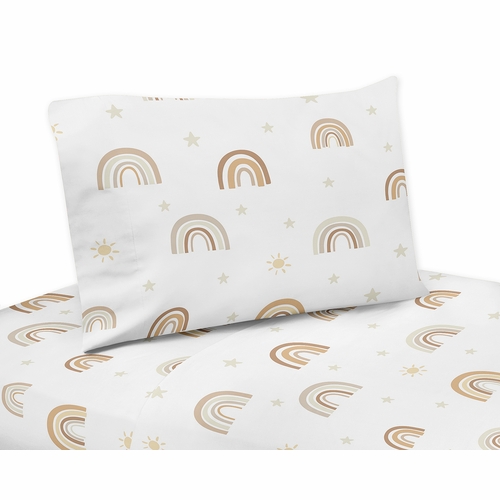 Boho Rainbow Neutral Collection Queen Sheet Set