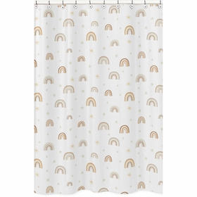 Boho Rainbow Neutral Collection Shower Curtain