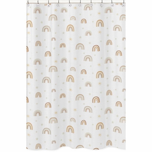 Boho Rainbow Neutral Collection Shower Curtain